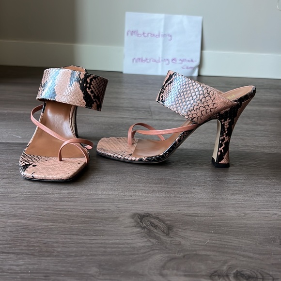 Paris Texas snake print genuine leather made in Italy 6M(36) heel slippers